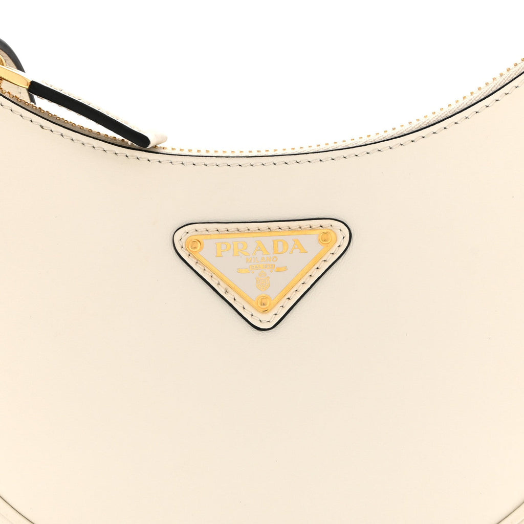 Soft Calfskin Mini Arque Shoulder Bag White