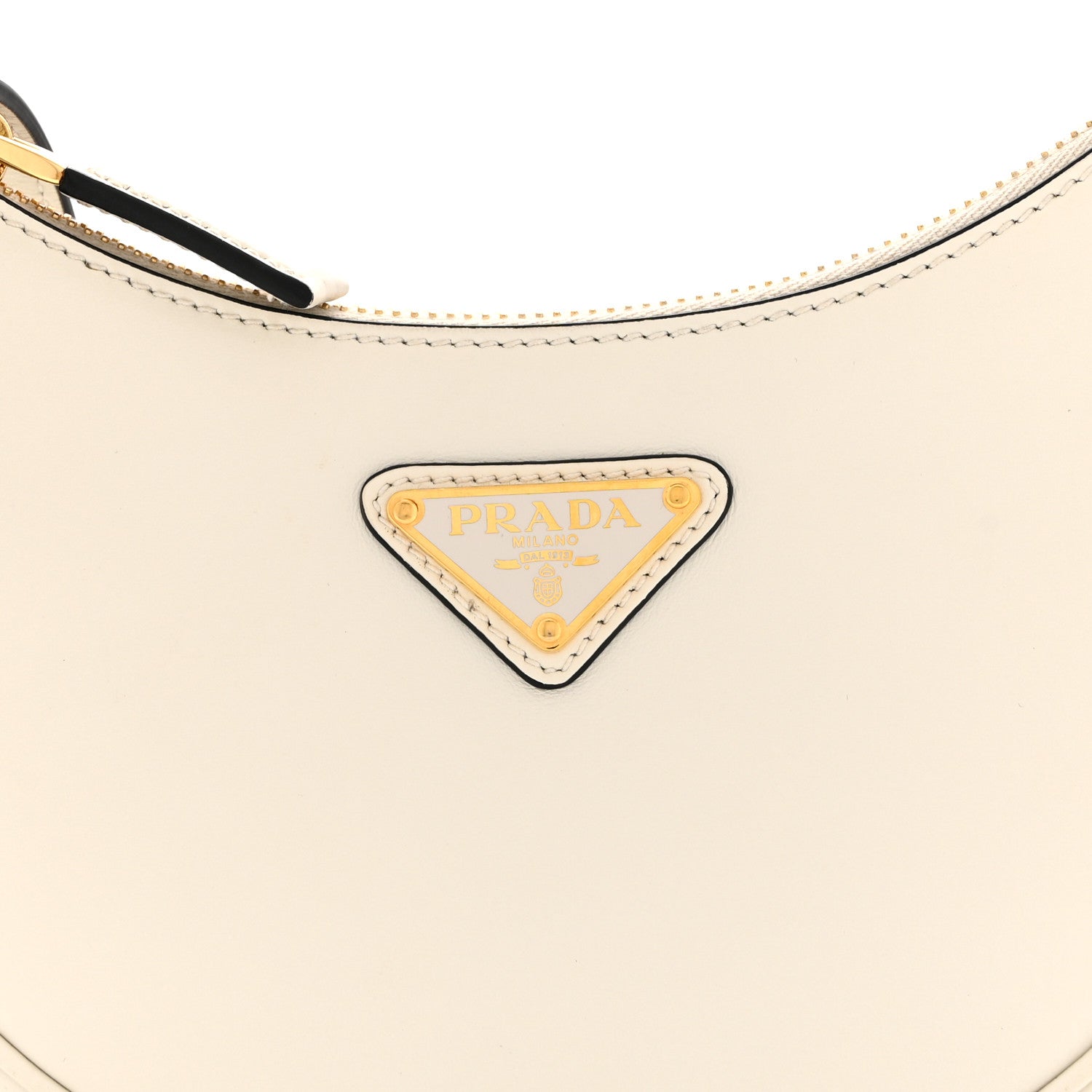 Soft Calfskin Mini Arque Shoulder Bag White