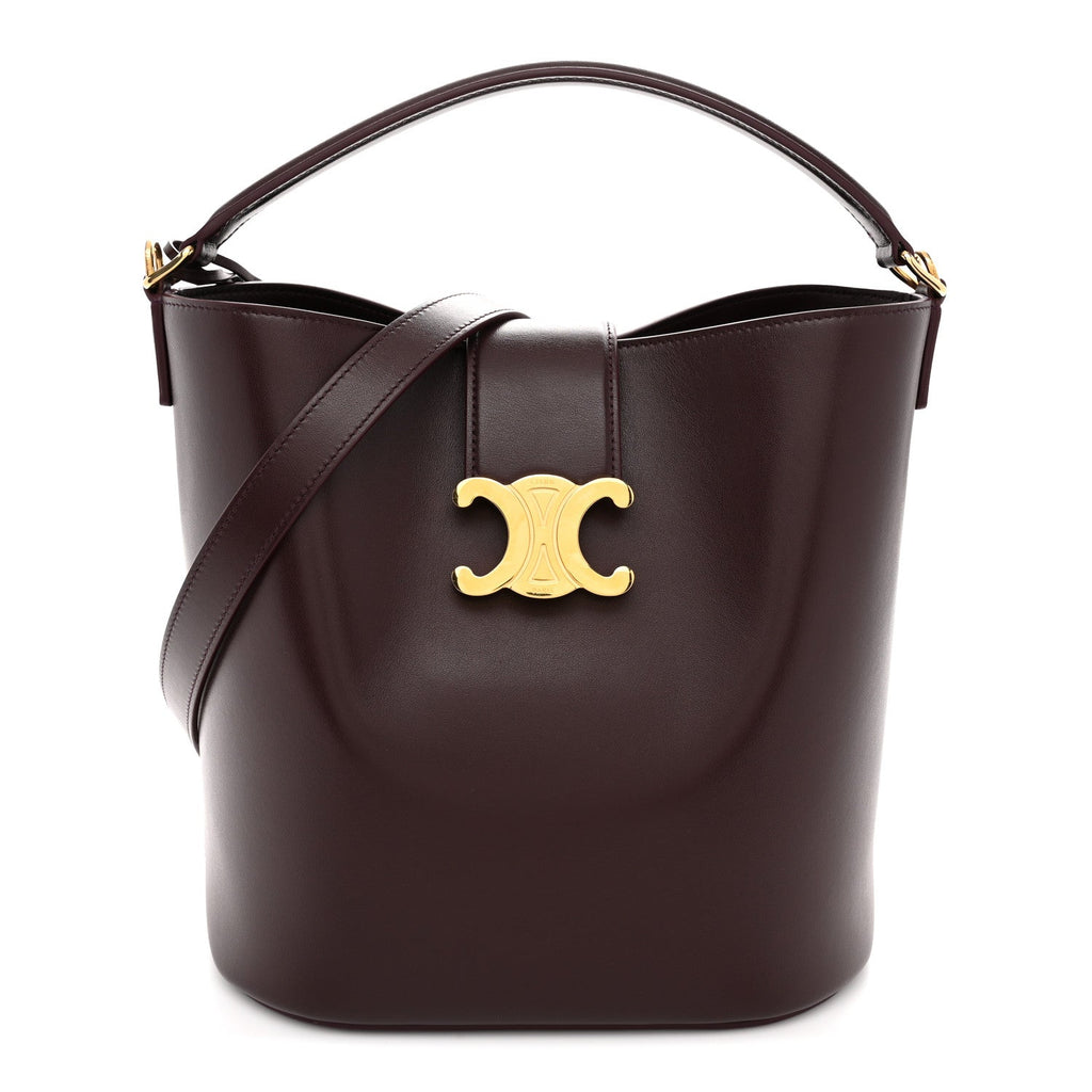 Smooth Calfskin Triomphe Medium Louise Bag Deep Burgundy