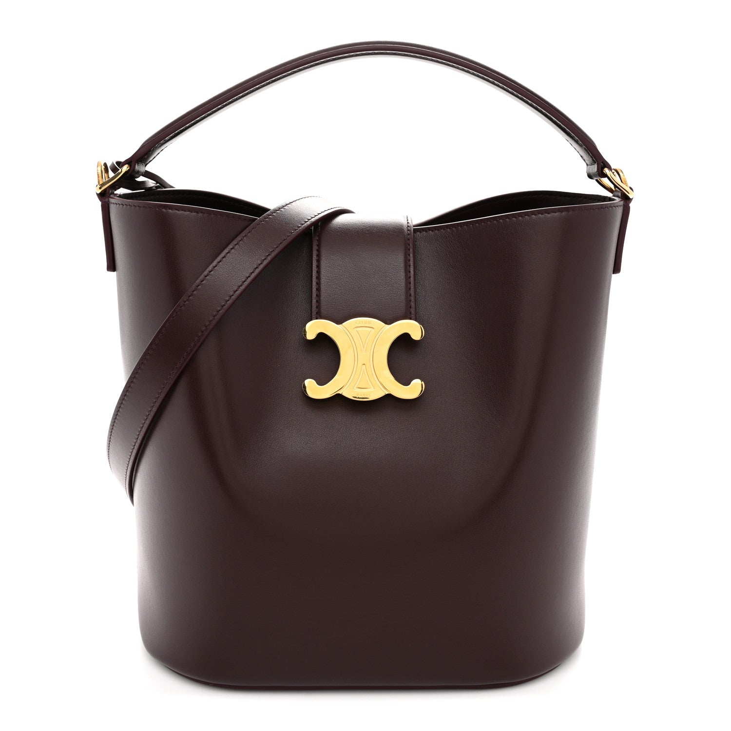 Smooth Calfskin Triomphe Medium Louise Bag Deep Burgundy