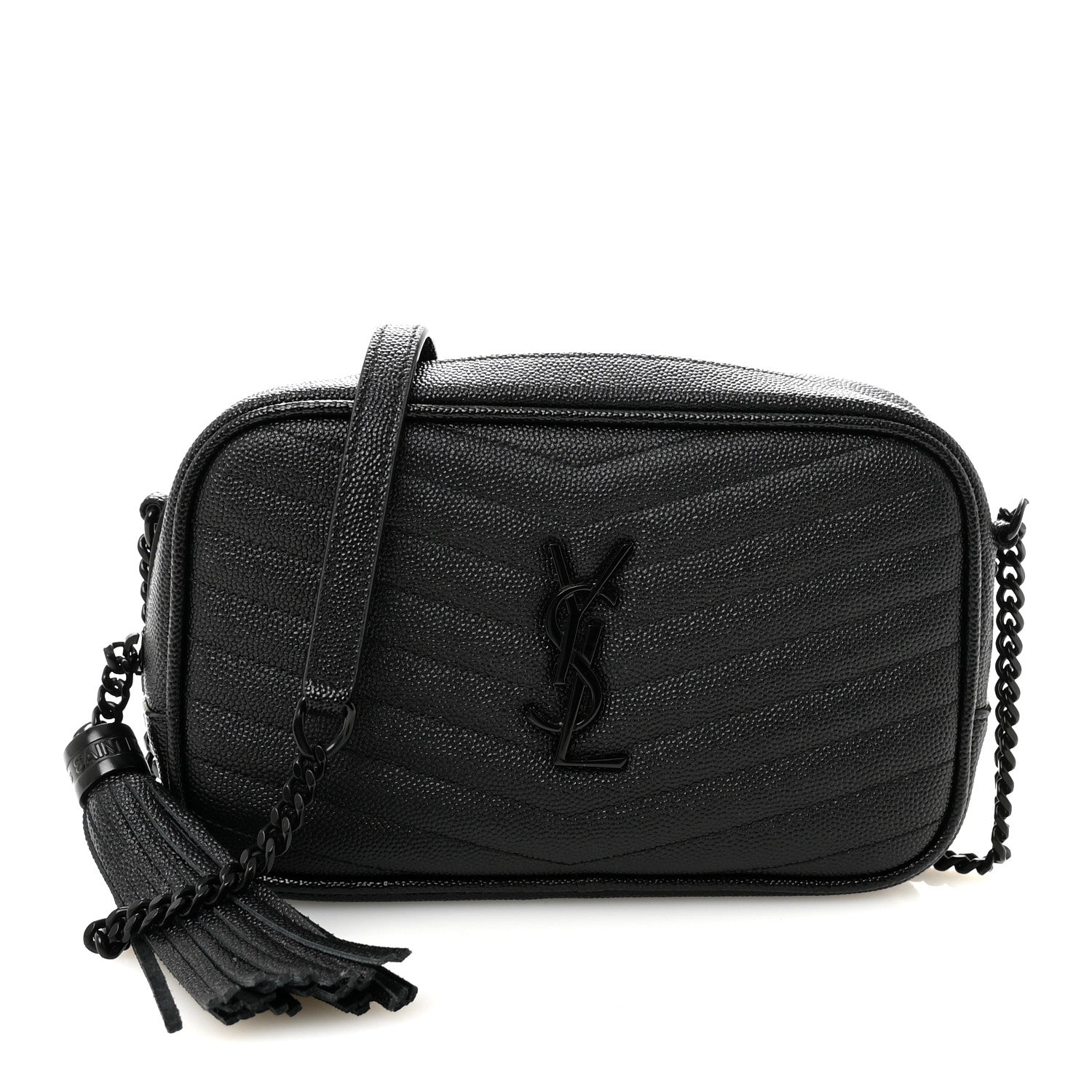 Grain De Poudre Matelasse Monochrome Monogram Mini Lou Camera Bag Black