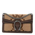 Monogram Jumbo GG Textured Dollar Calfskin Super Mini Dionysus Shoulder Bag Camel Ebony New Acero