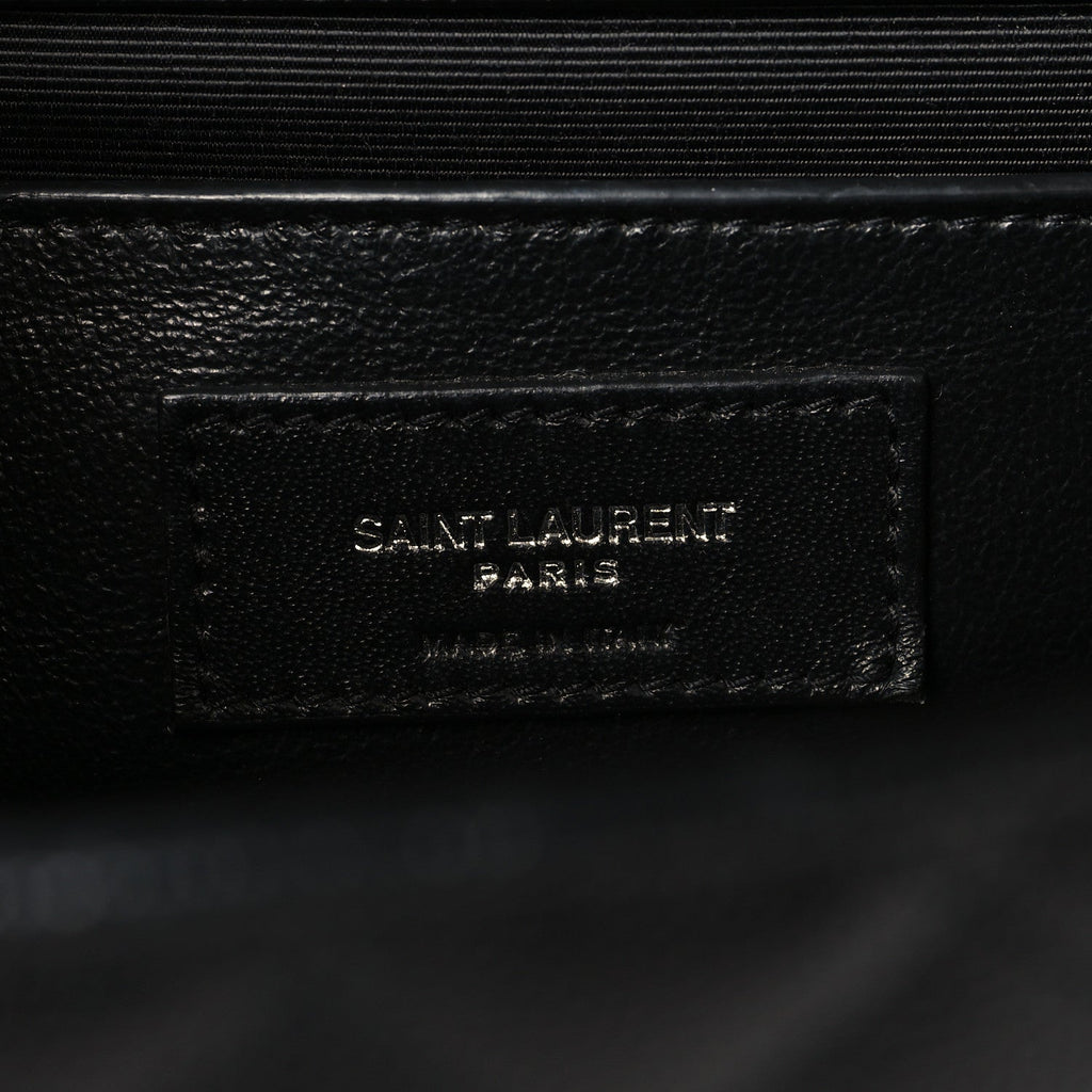 Grain De Poudre Textured Mixed Matelasse Triquilt Medium Monogram Satchel Black