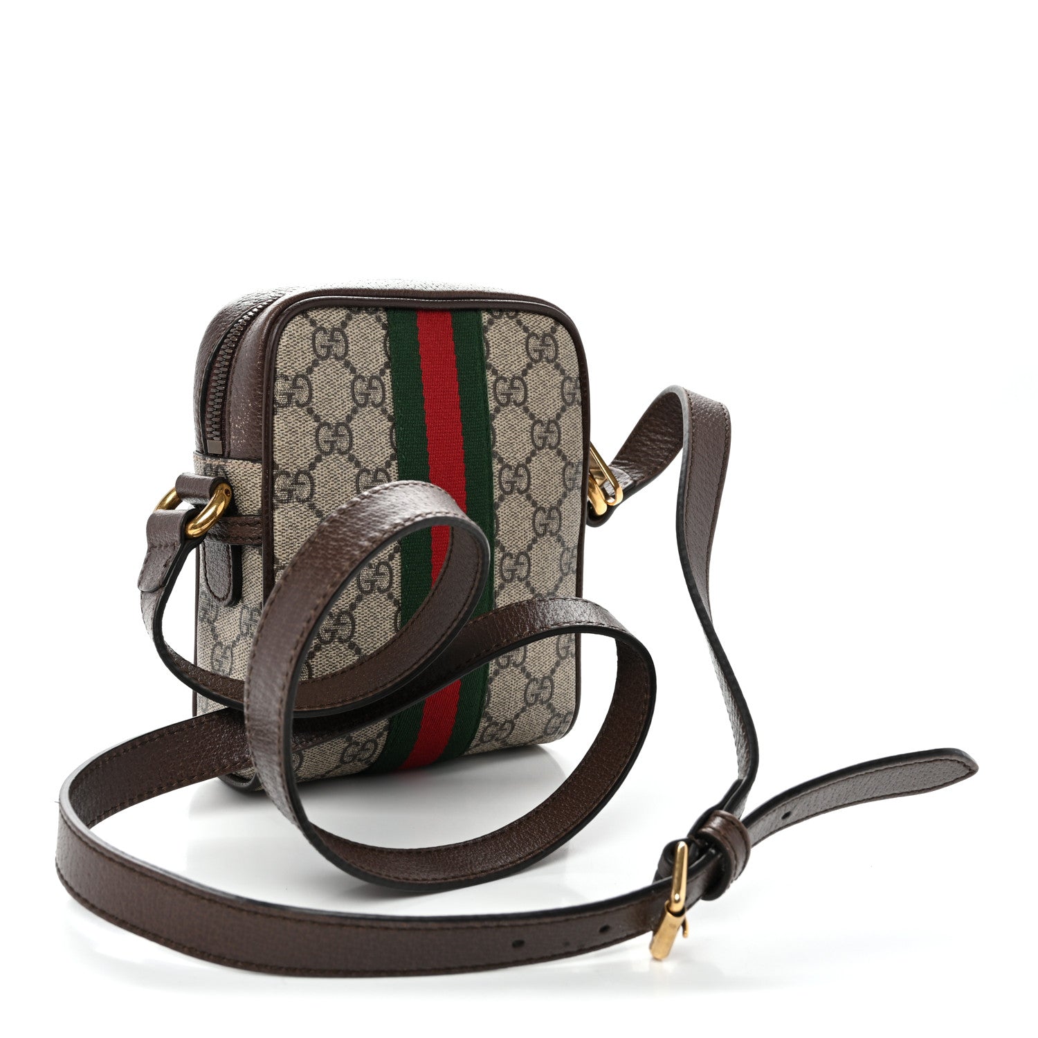 GG Supreme Monogram Web Mini Ophidia Messenger Brown