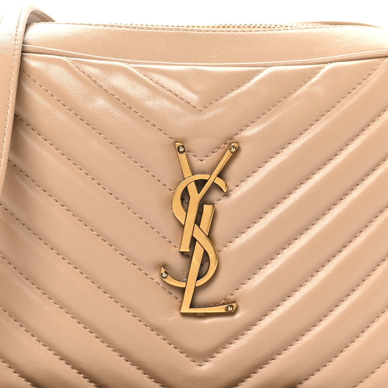 Calfskin Matelasse Monogram Lou Camera Bag Dark Beige