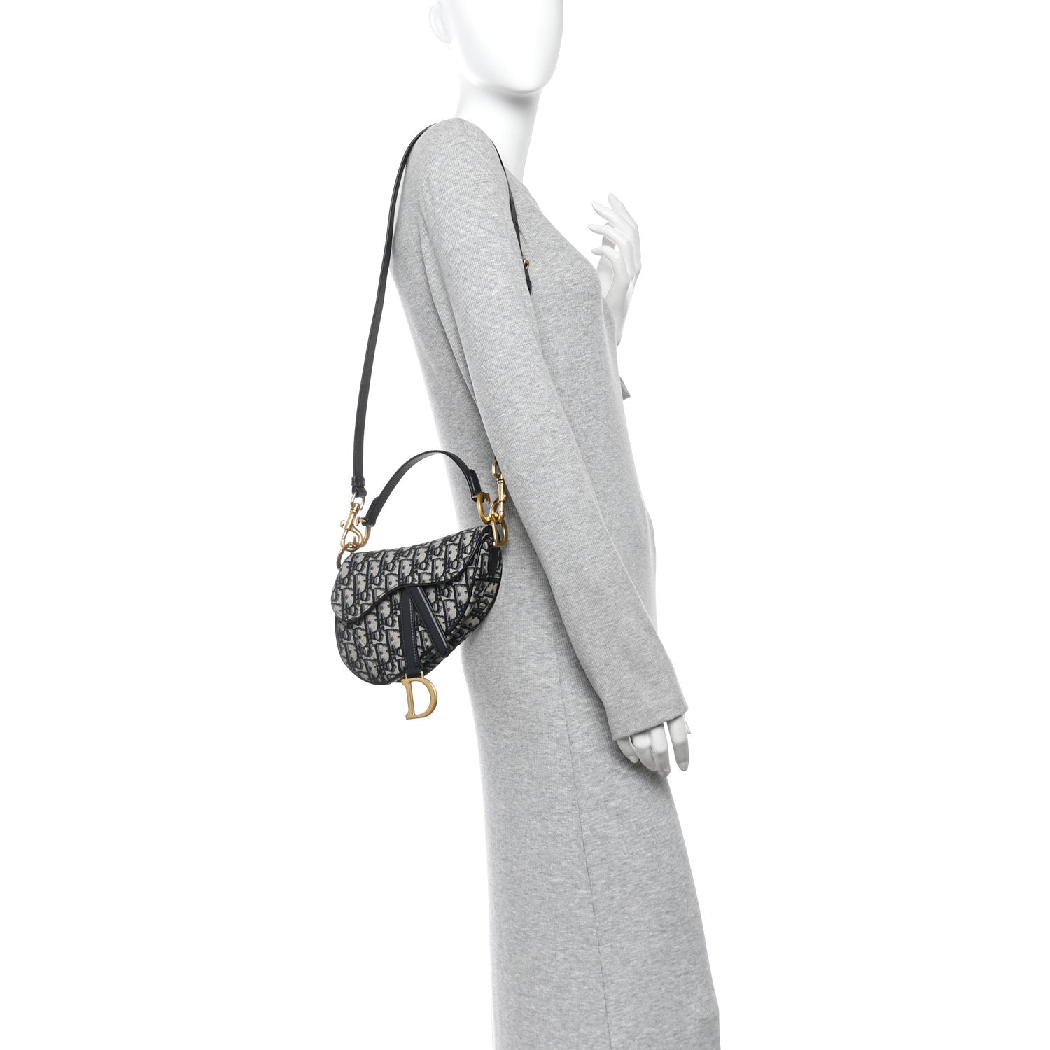 Oblique Mini Saddle Bag With Strap Blue