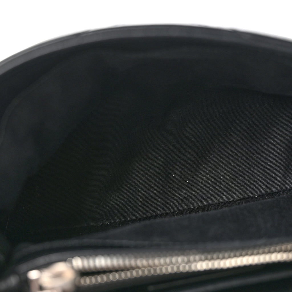 Calfskin Y Quilted Monogram Small Loulou Chain Satchel Black