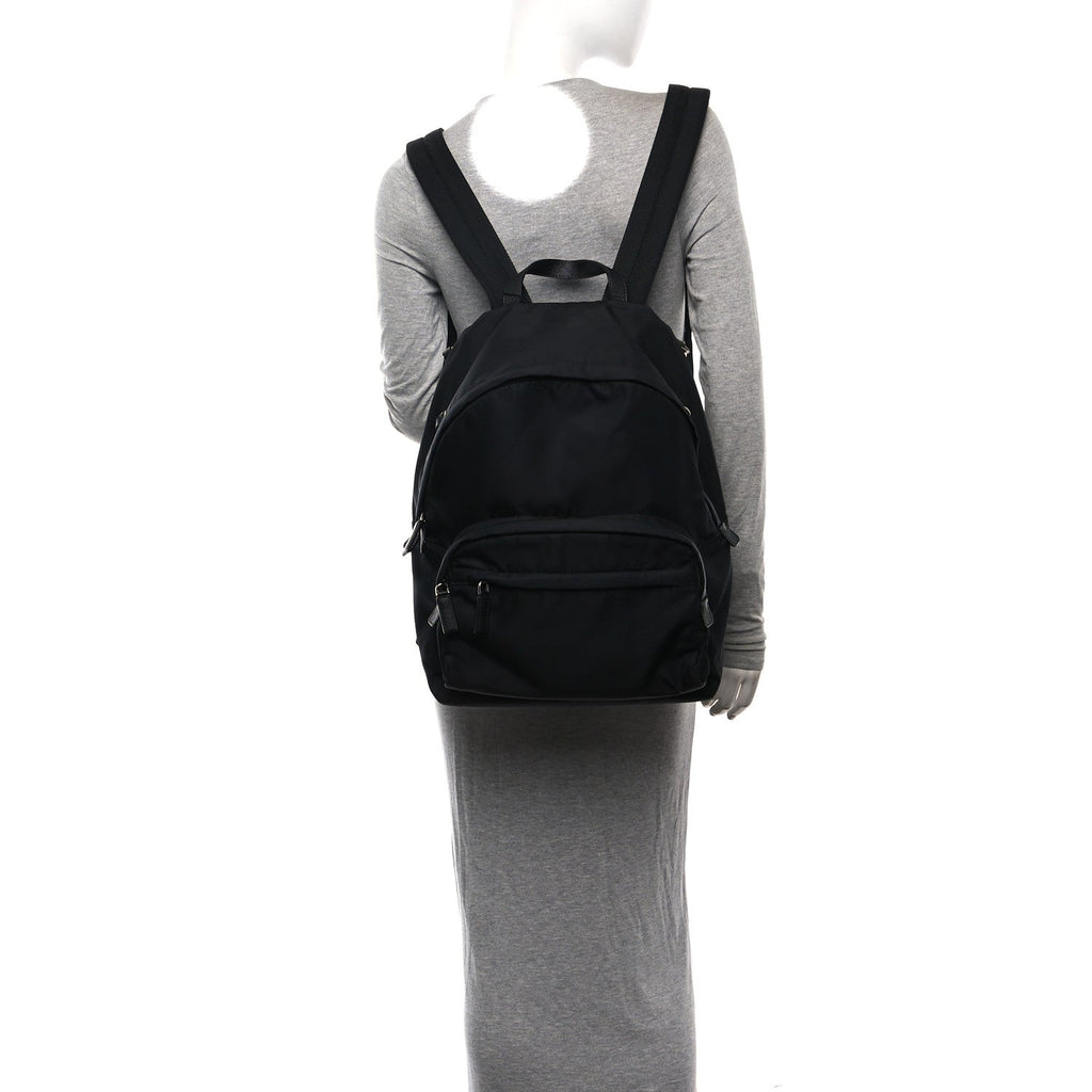 Tessuto Nylon Saffiano Day Backpack Black