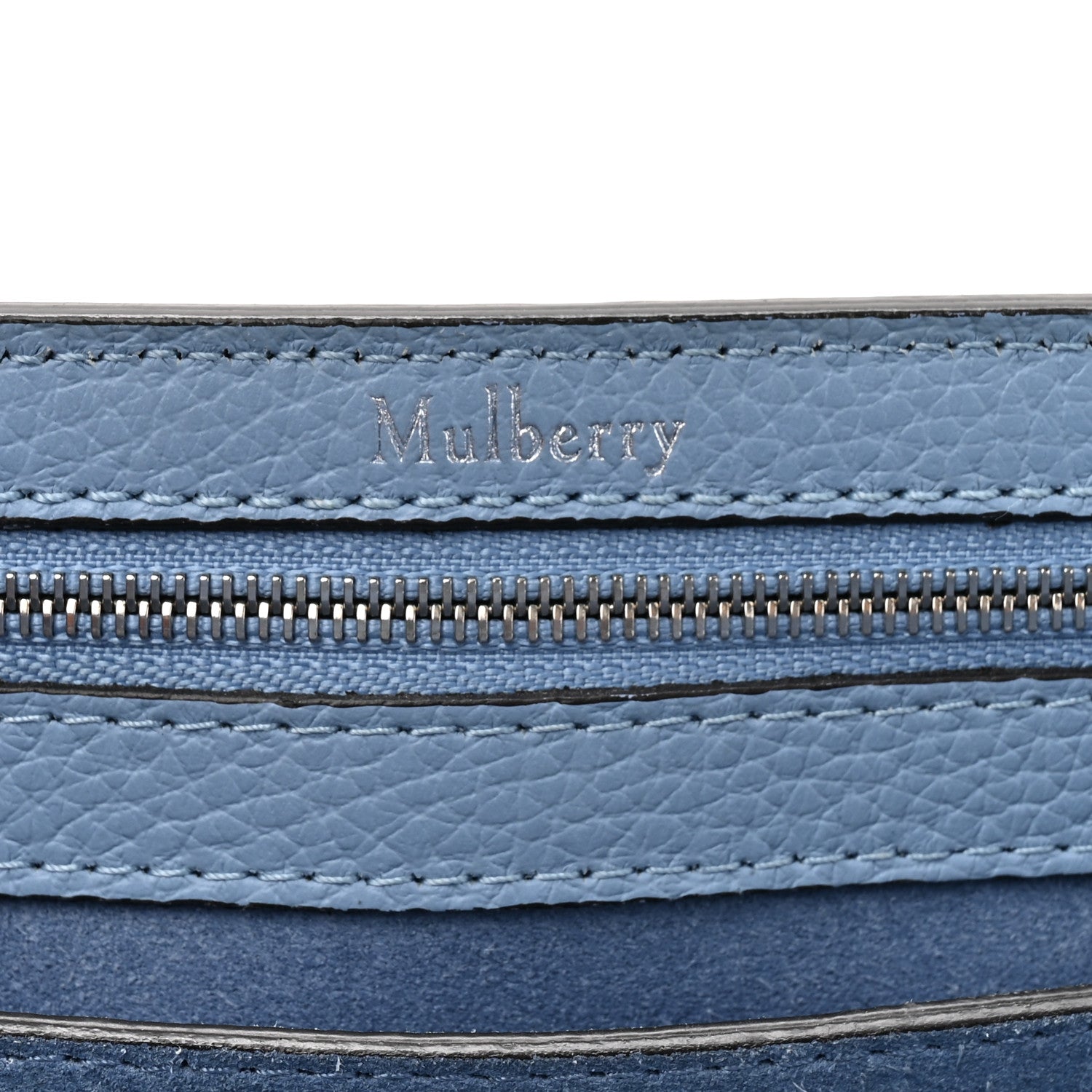 Classic Grain Calfskin Small Bayswater Porcelain Blue