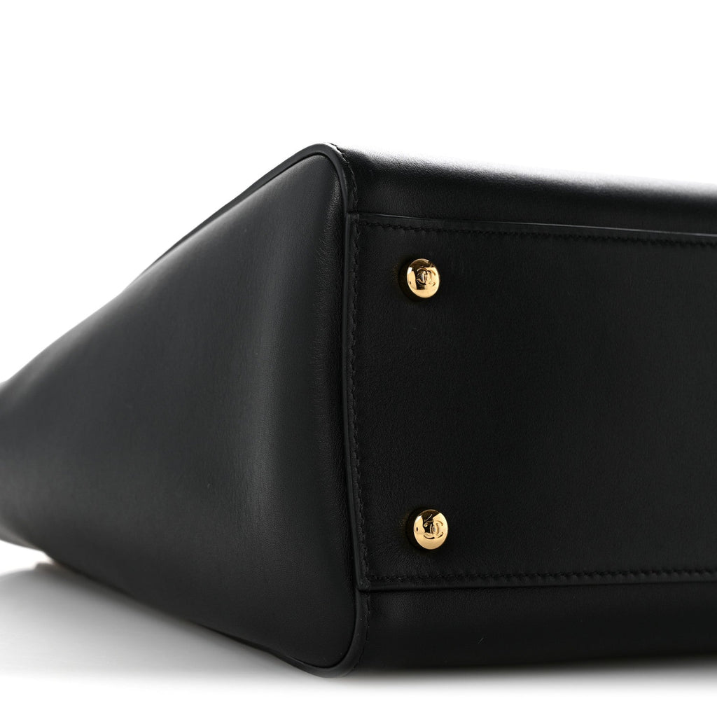 Calfskin Archetype Small Shopping Tote Black