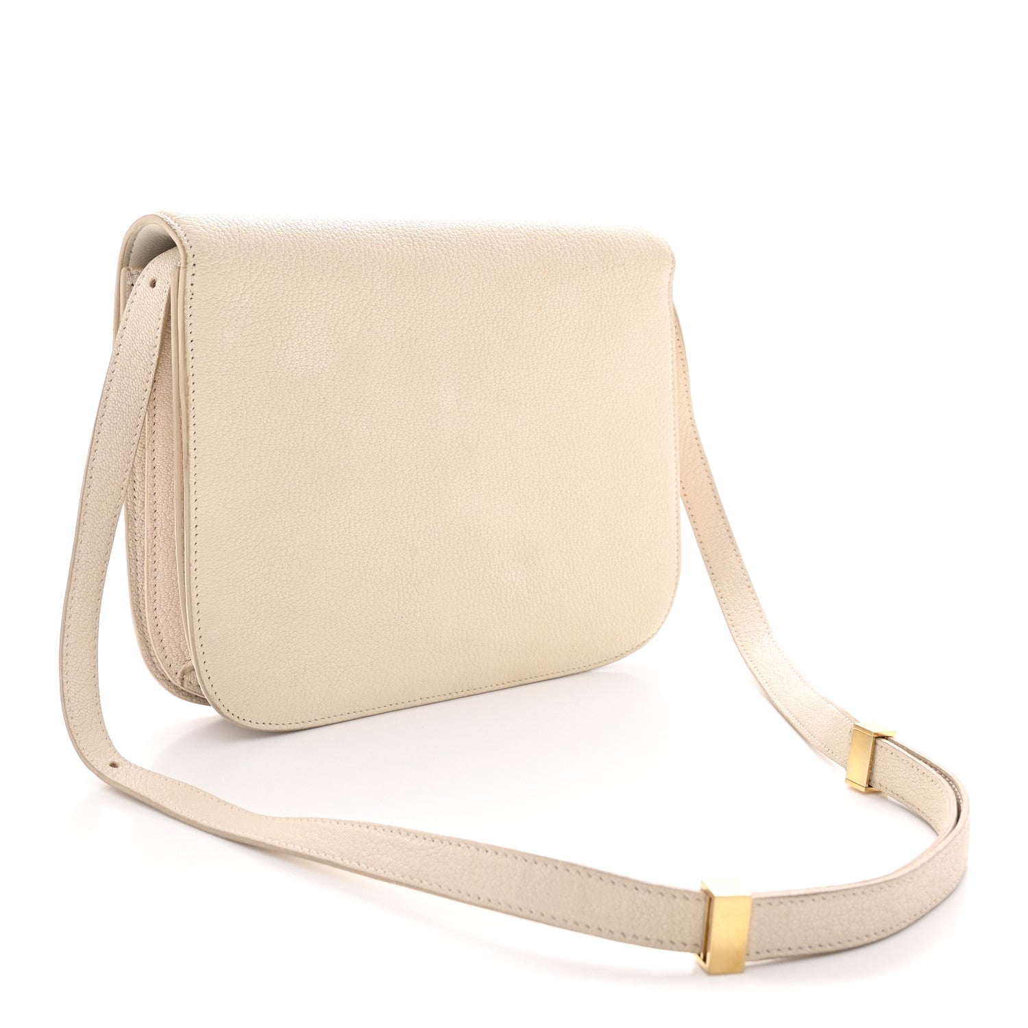 Goatskin Medium Classic Box Flap Bag White