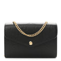 Calfskin GG Debossed Chain Wallet Black