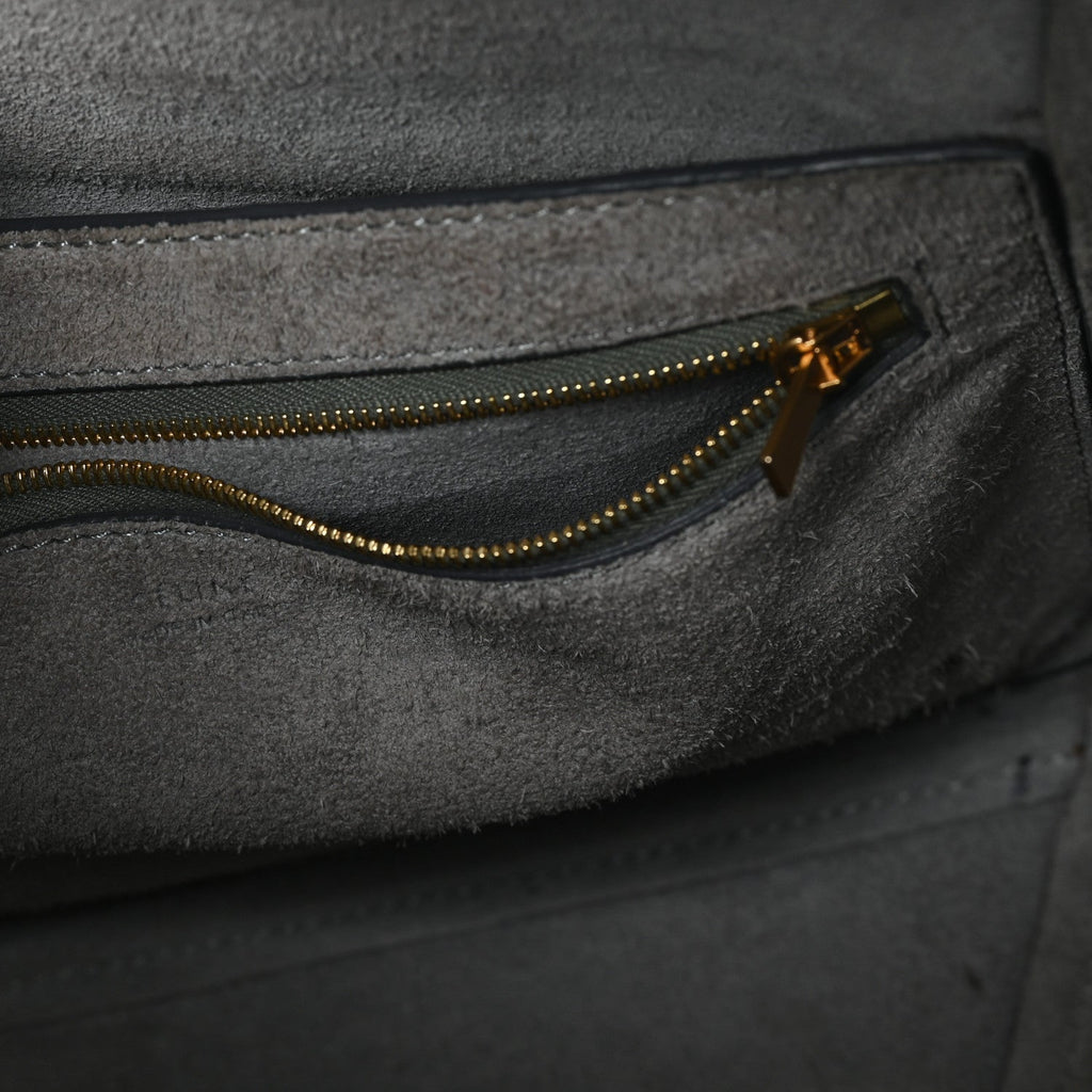 Soft Grained Calfskin Sangle Bucket Bag Storm