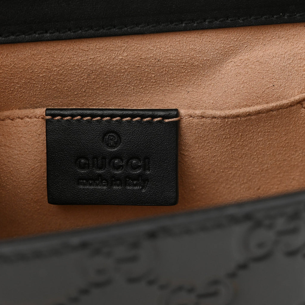 Guccissima Small Padlock Shoulder Bag Black