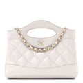 Shiny Lambskin Quilted Nano 31 Shopping Bag Grey