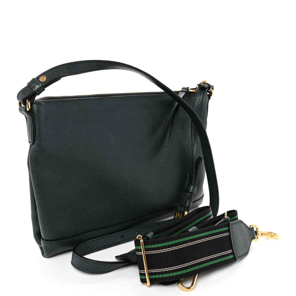 Vitello Phenix Zip Crossbody Bag Smeraldo