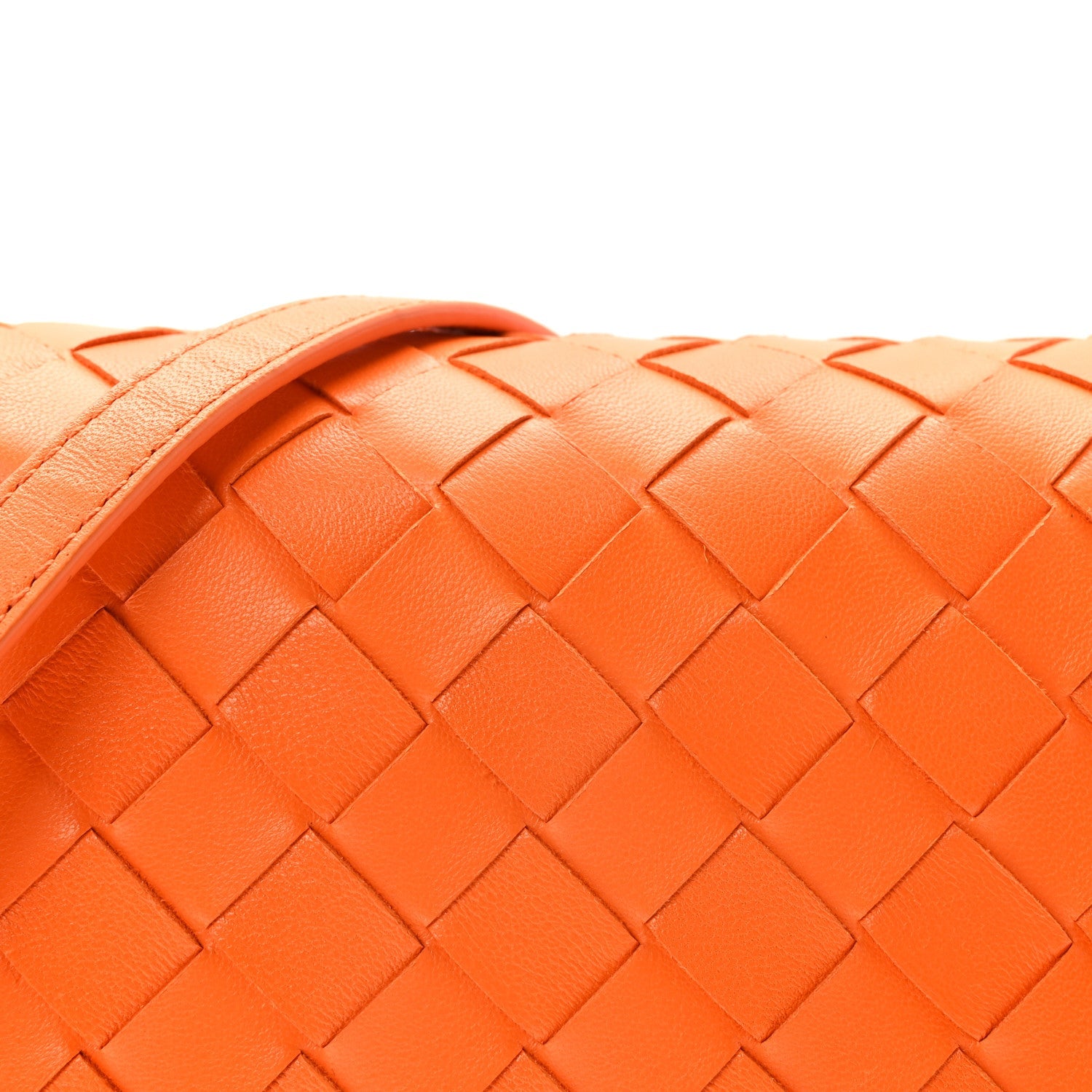 Nappa Intrecciato Mini Crossbody Tangerine