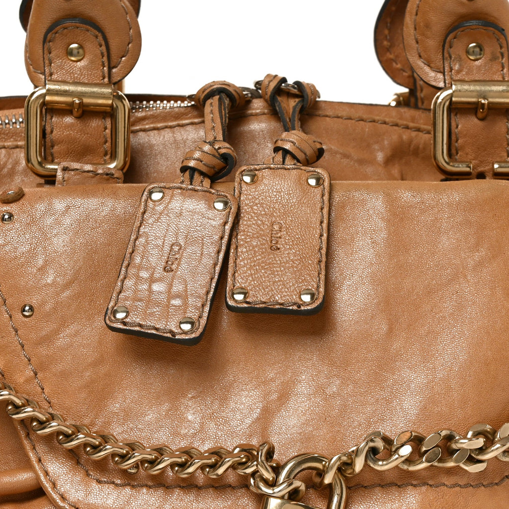 Calfskin Medium Paddington Capsule Satchel Brown