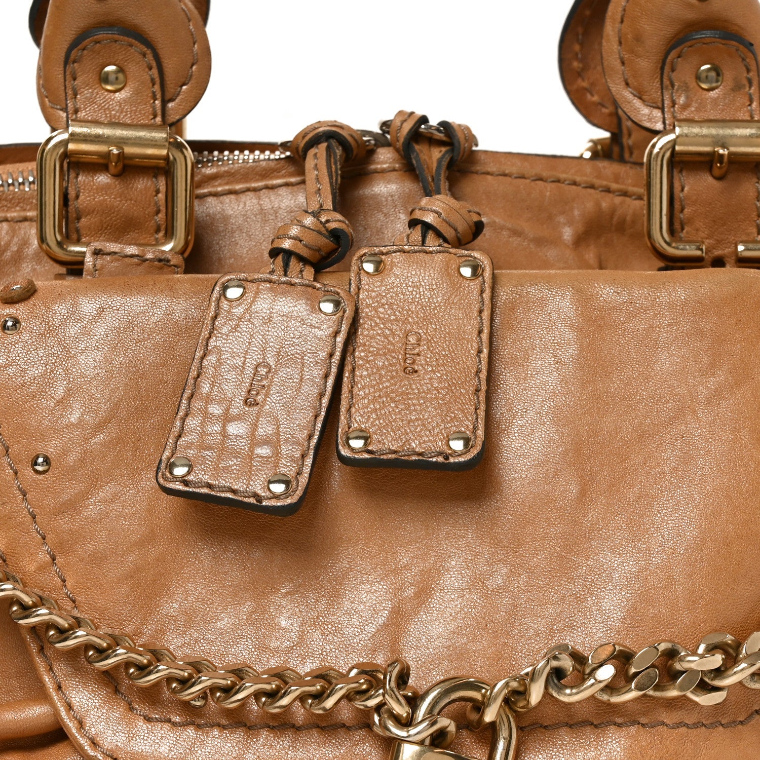 Calfskin Medium Paddington Capsule Satchel Brown