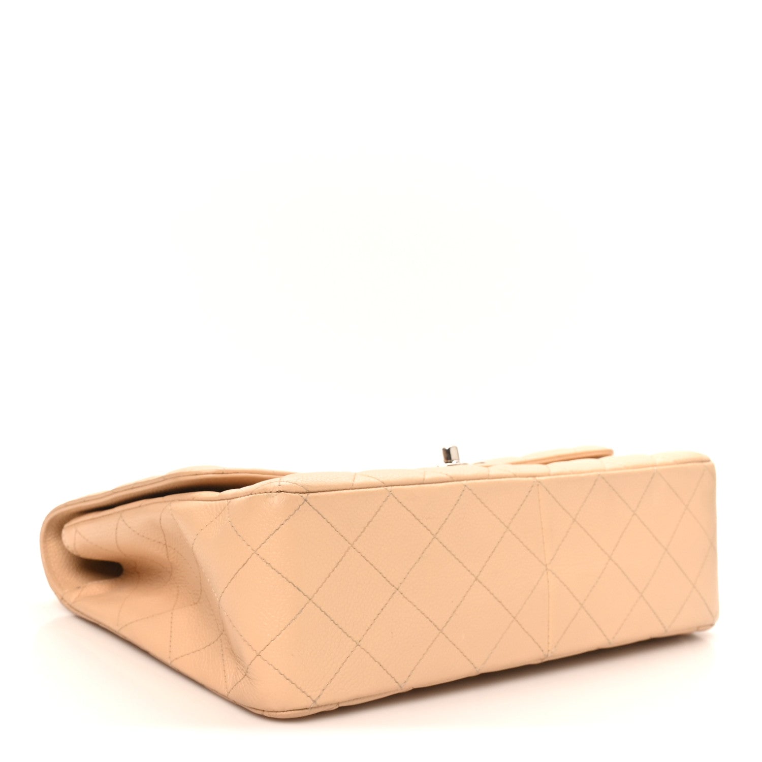 Caviar Quilted Jumbo Single Flap Beige Clair