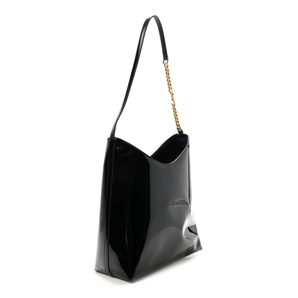 Patent Calfskin Rendez-Vous Hobo Black