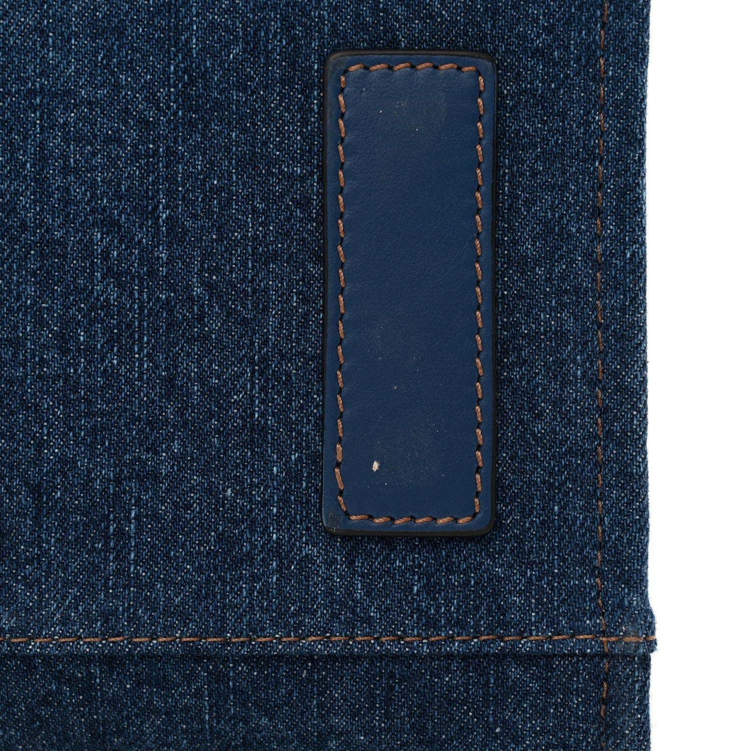 Denim Calfskin La Medusa Small Tote Bag Blue