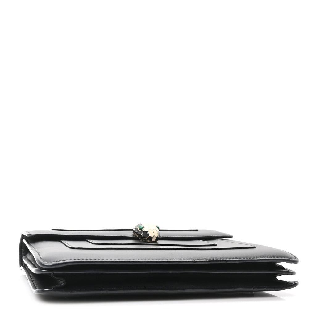 Calfskin Serpenti Forever Shoulder Bag Black