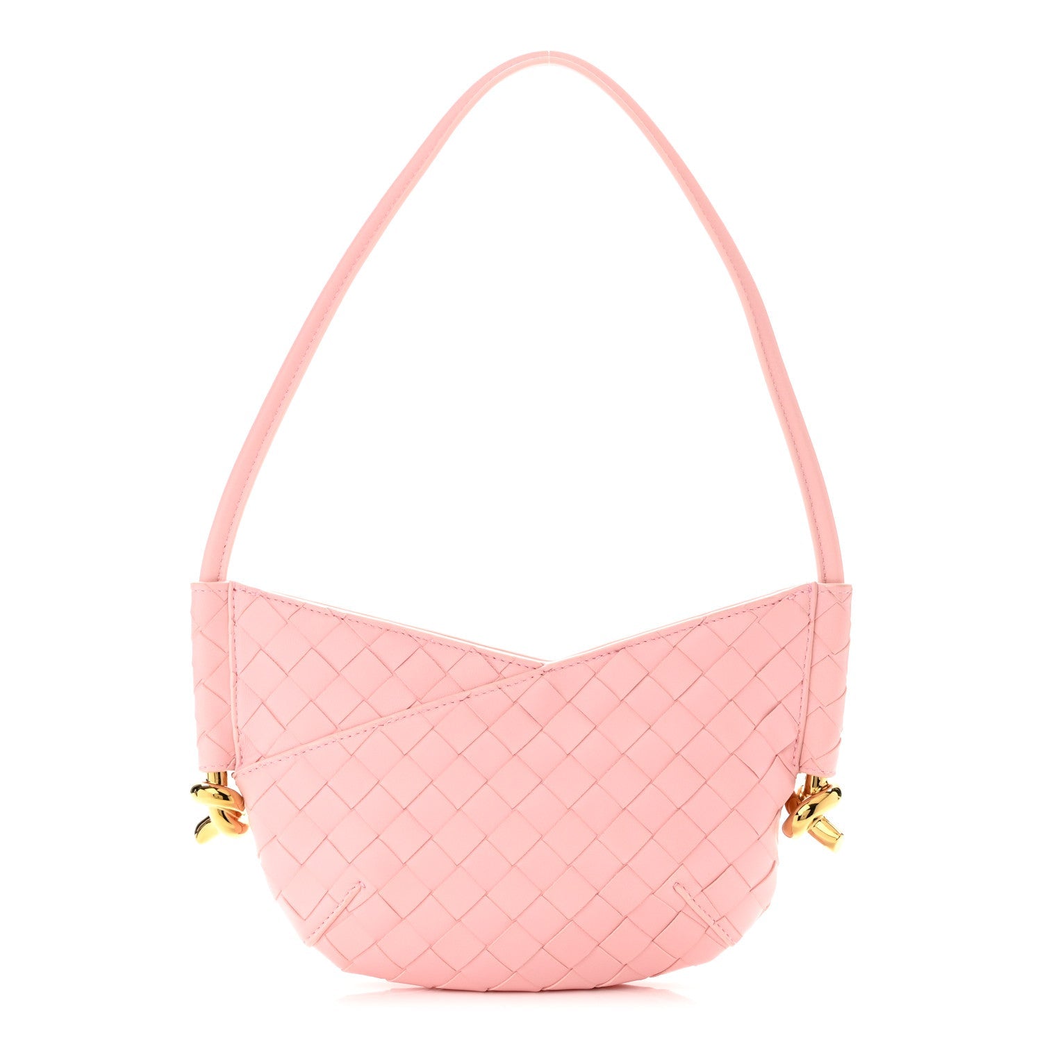 Nappa Intrecciato Baby Solstice Shoulder Bag Rose Powder