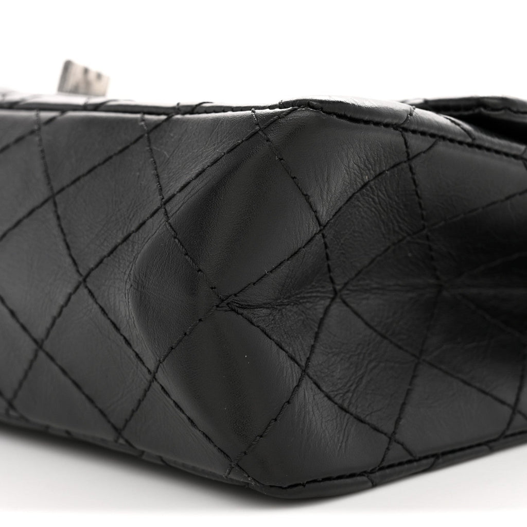 Aged Calfskin Quilted 2.55 Reissue 225 Flap Black