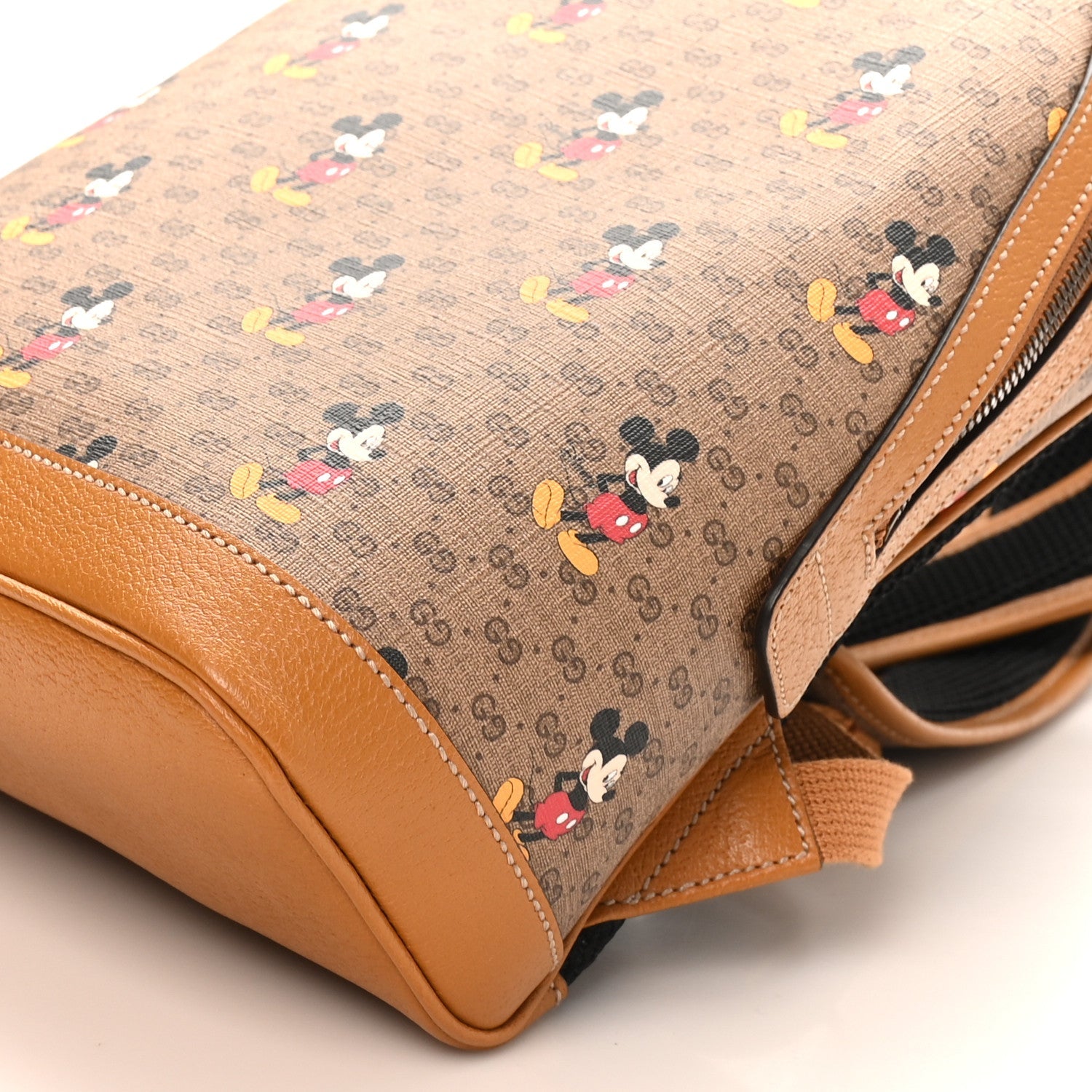 X DISNEY Mini Vintage GG Supreme Monogram Mickey Mouse Small Dome Backpack Beige Vintage Sun Oil