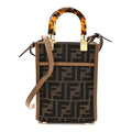 Fabric Jacquard Vitello King Plexiglass FF 1974 Mini Fendi Sunshine Shopper Tote Tobacco Moro Sand