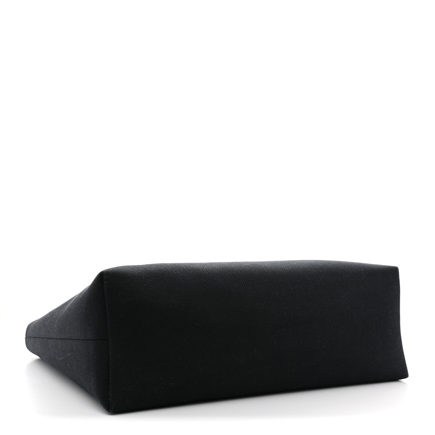 Canvas Calfskin Horizontal Cabas Black