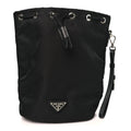 Re-Nylon Vela Drawstring Wristlet Pouch Black