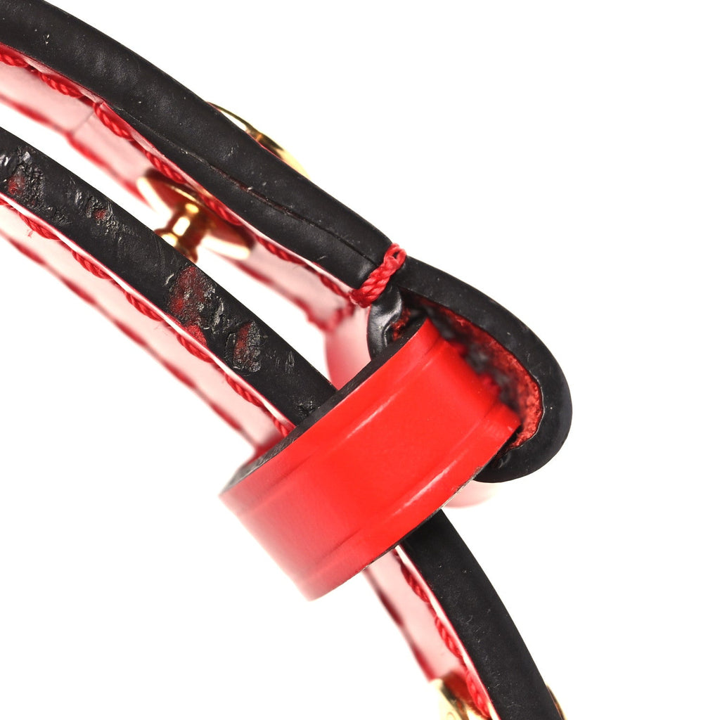 Epi Twist Shoulder Bag MM Coquelicot Hot Pink White