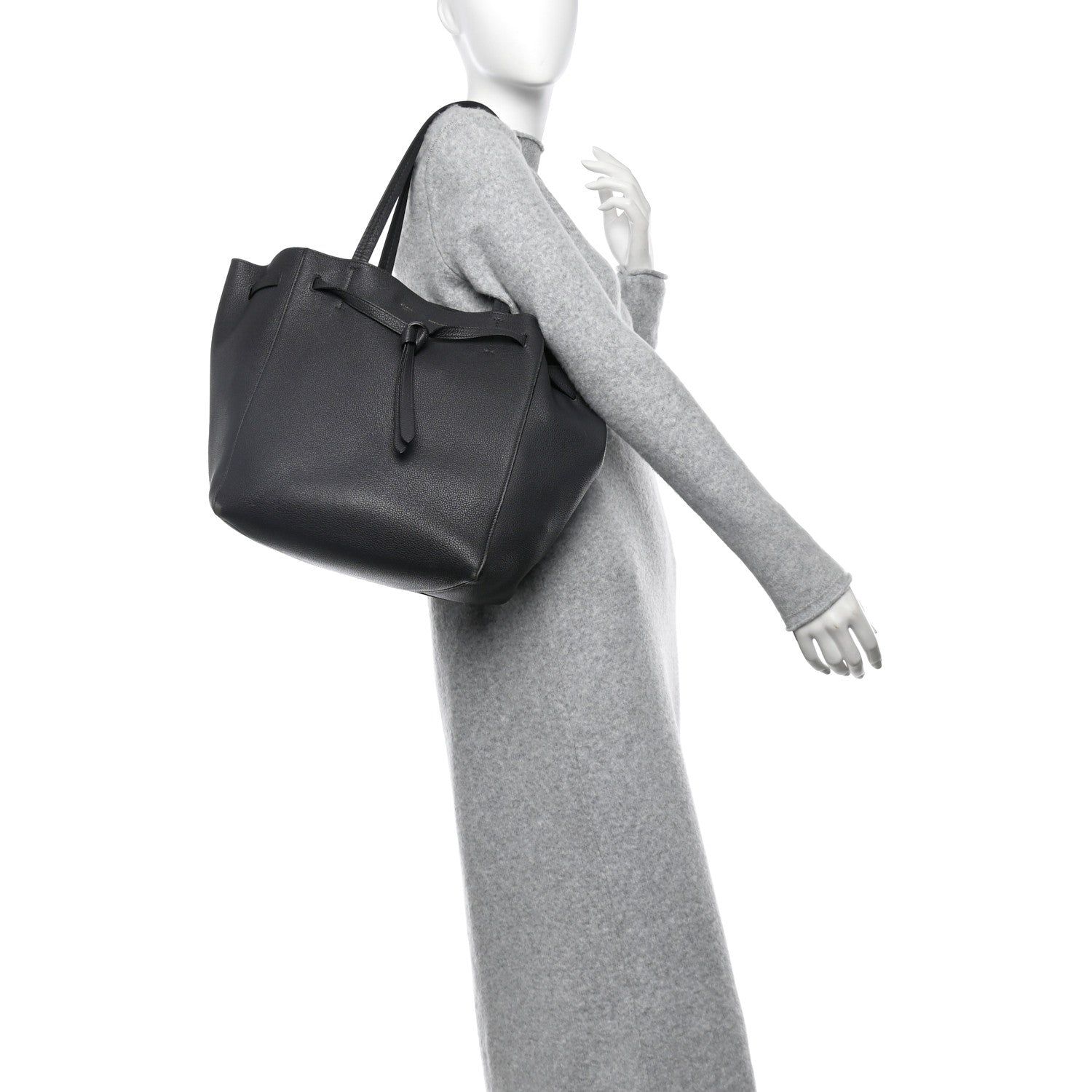 Soft Grained Calfskin Medium Belt Cabas Phantom Medium Grey