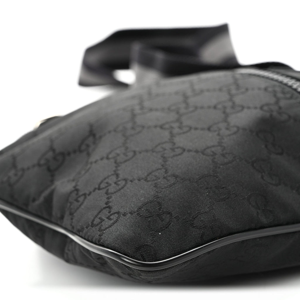 Nylon Monogram Mini Flat Messenger Bag Black