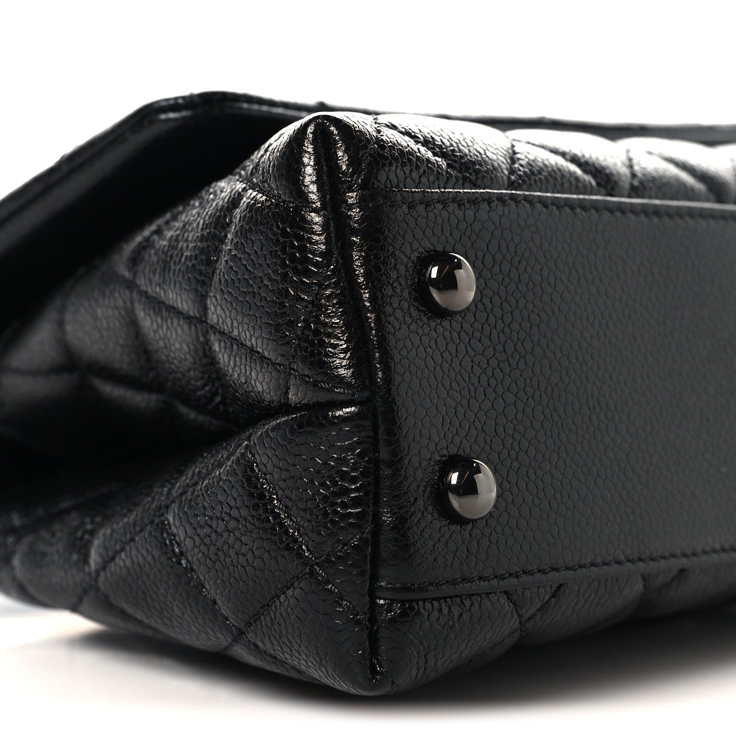 Caviar Quilted Mini Coco Handle Flap So Black