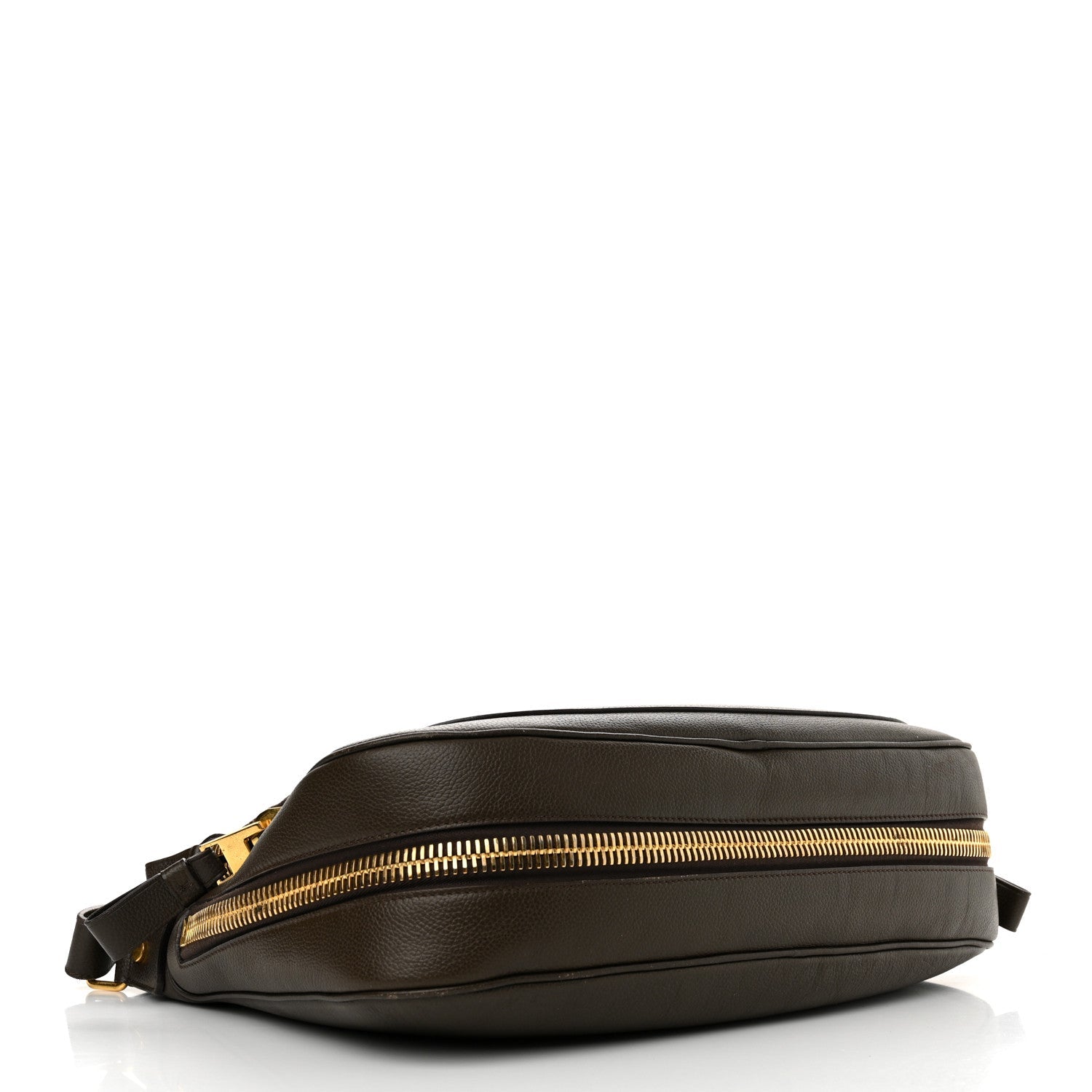 Grained Calfskin Large Jennifer Crossbody Bag Brown