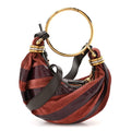Suede Snakeskin Small Bracelet Hobo Bag Crafty Brown