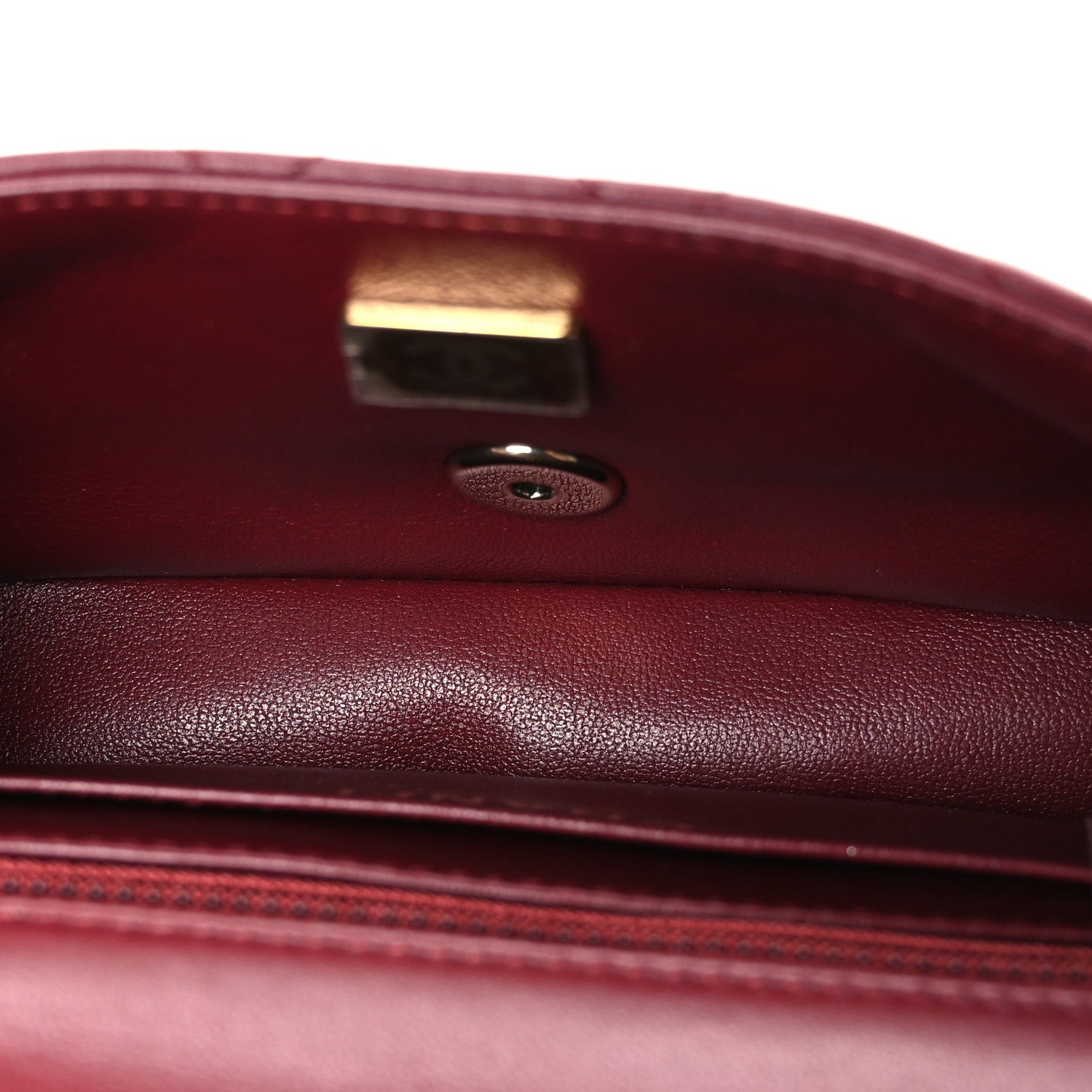Lambskin Quilted Extra Mini Flap Bag Burgundy