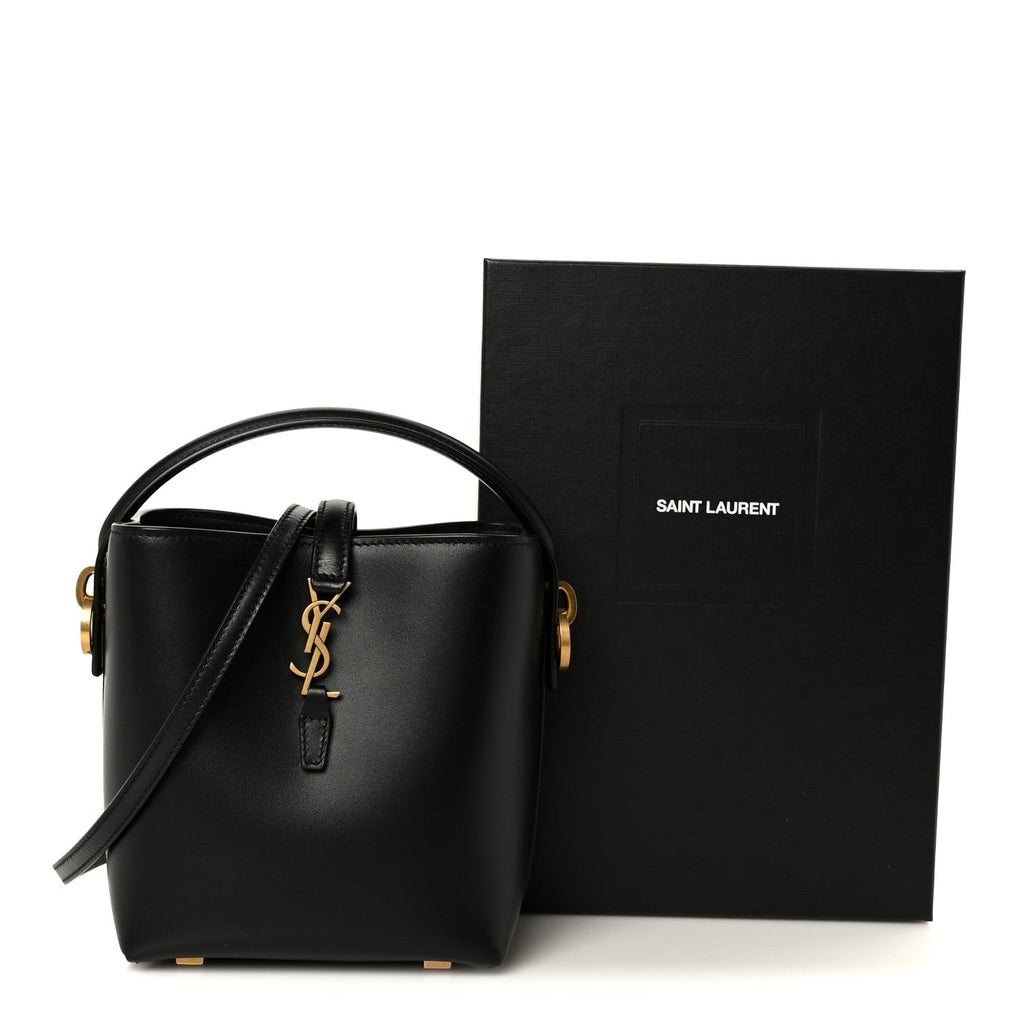 Shiny Calfskin Le 37 Mini Bucket Bag Black