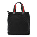 GG Monogram Large Web Handle Vertical Tote Black
