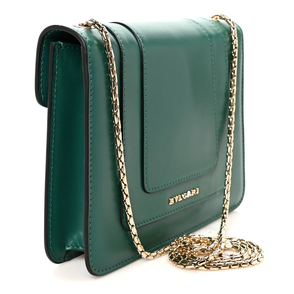 Calfskin Small Serpenti Forever Snake Strap Crossbody Bag Emerald Green