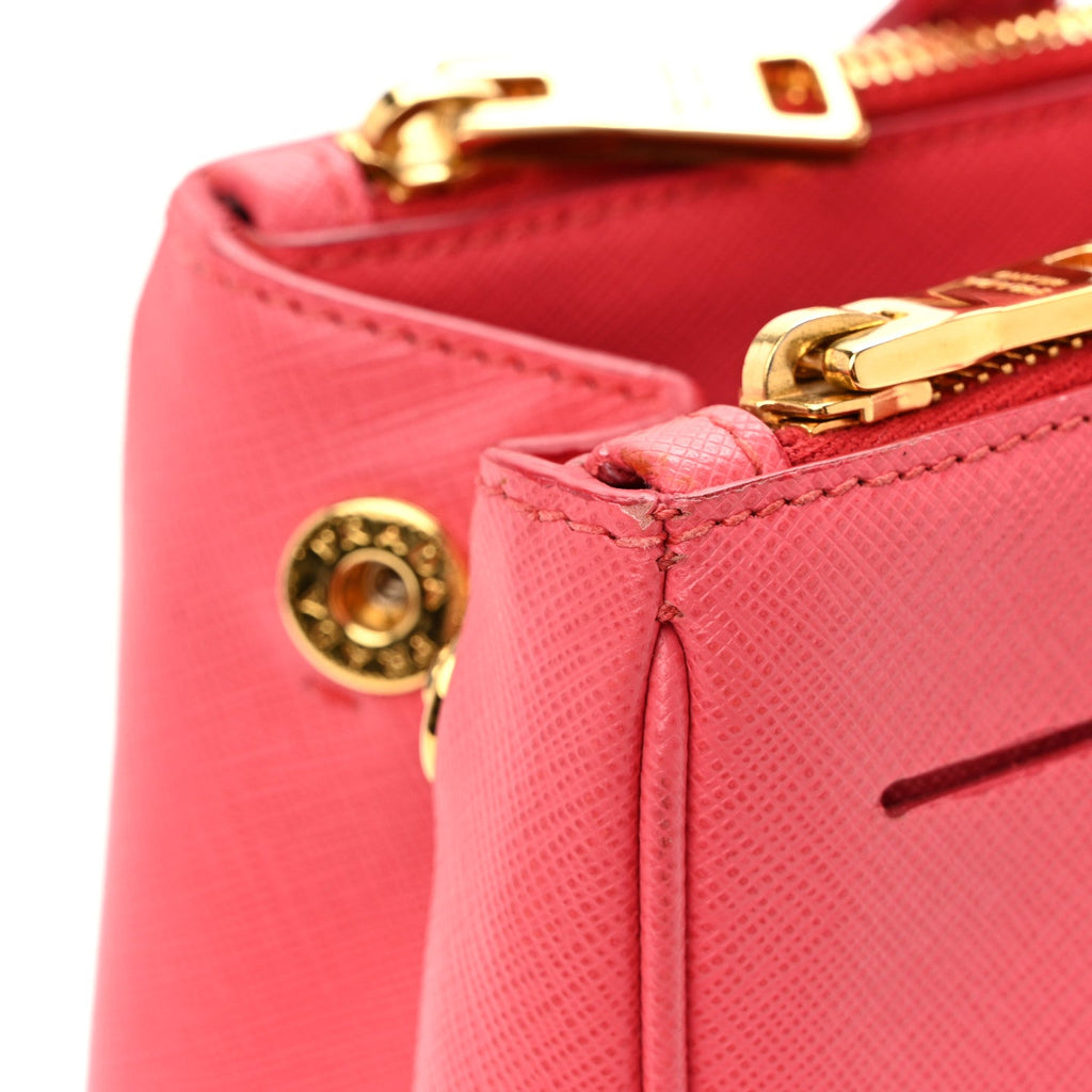 Saffiano Small Galleria Double Zip Tote Peonia