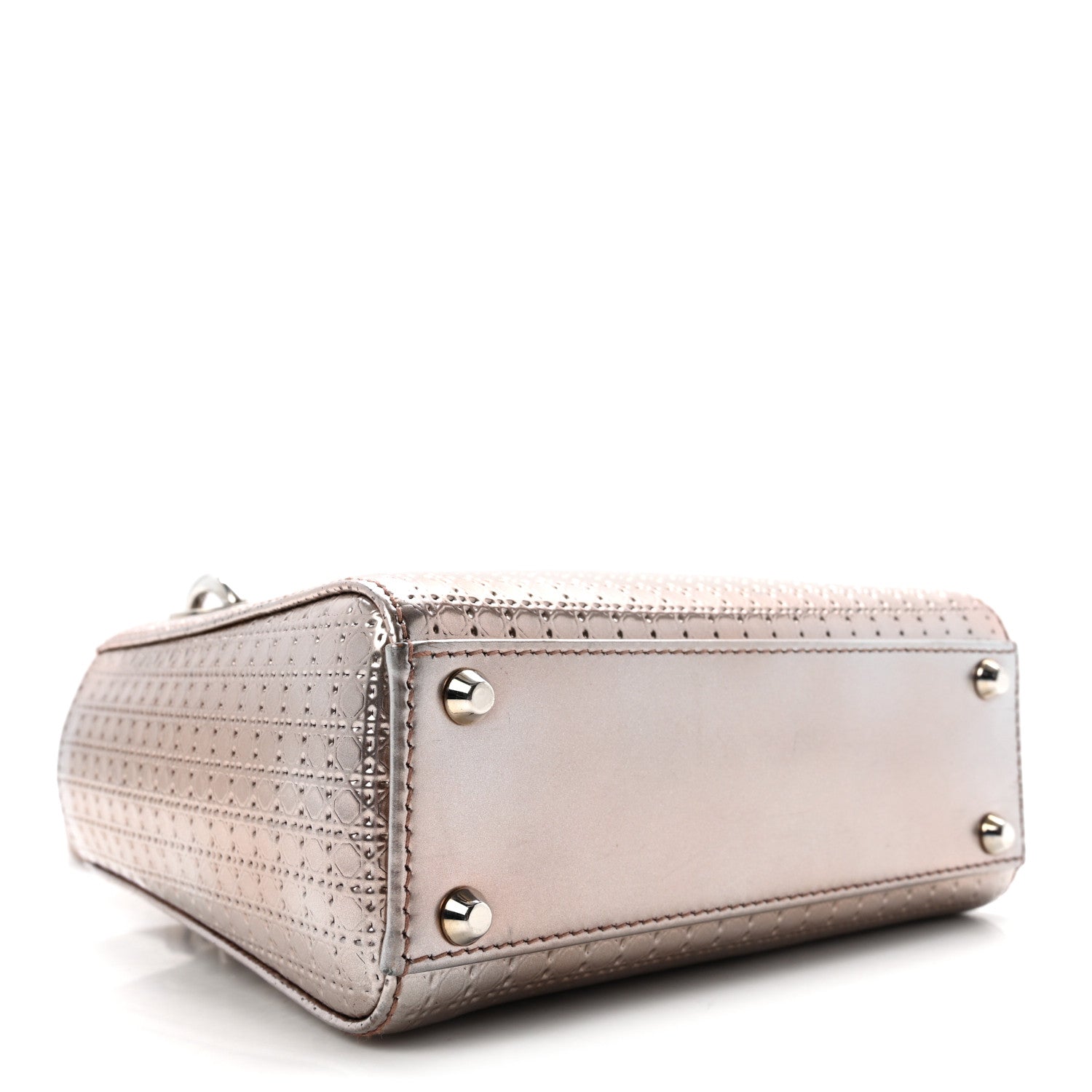 Metallic Patent Micro-Cannage Mini Lady Dior  Hyper Pink