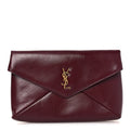 Lambskin Large Cassandre Envelope Pouch Dark Ruby