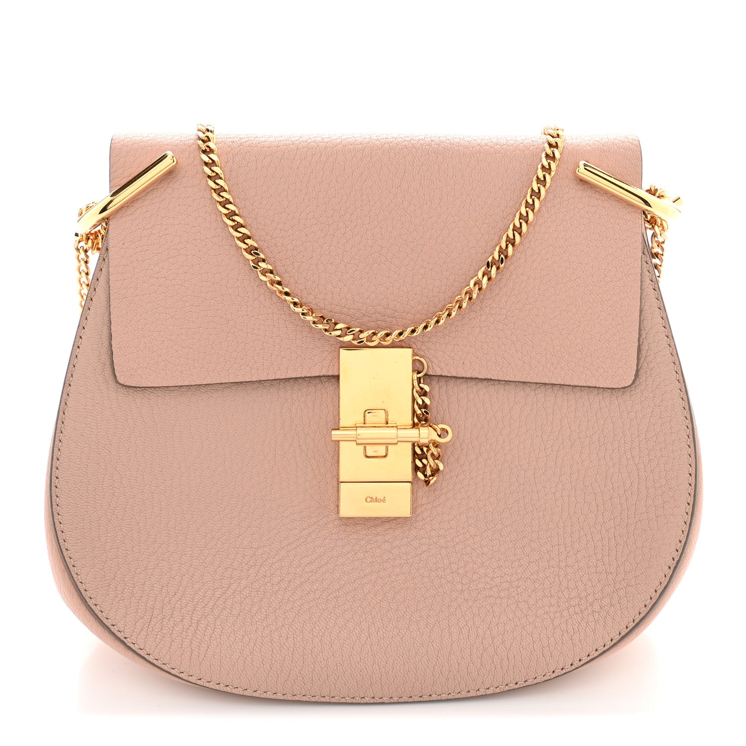 Grained Lambskin Drew Shoulder Bag Cement Pink