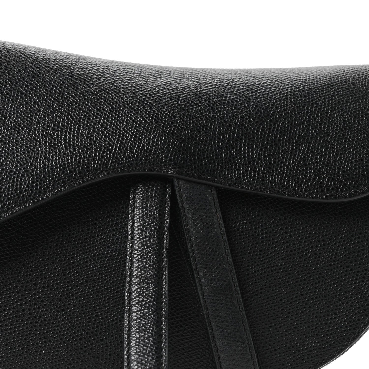 Grained Calfskin Saddle Bag Black