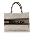 Shearling Cannage Medium Book Tote Ecru Black