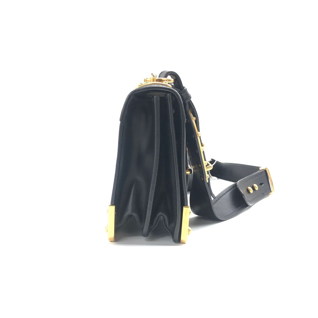 Prada Cahier Leather Shoulder Bag